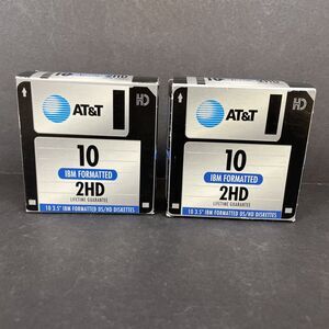 2 AT&T IBM Formatted DS/HD 3.5" Diskettes 2HD 10 Count NOS